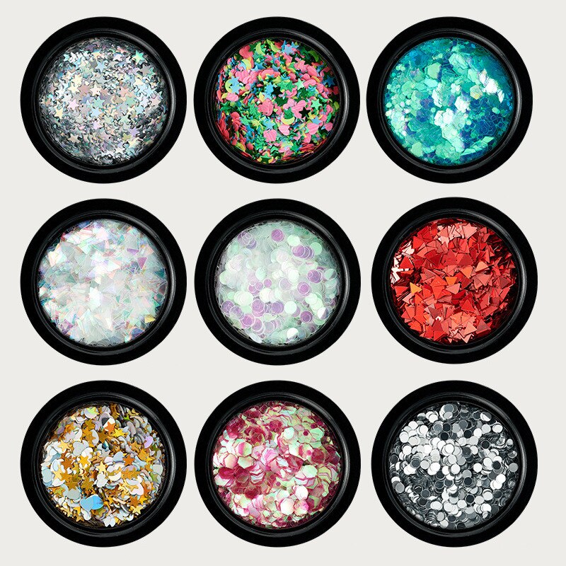 12 couleurs paillettes ongles strass petites perles irrégulières manucure 3D Nail Art décoration dans les accessoires de roue