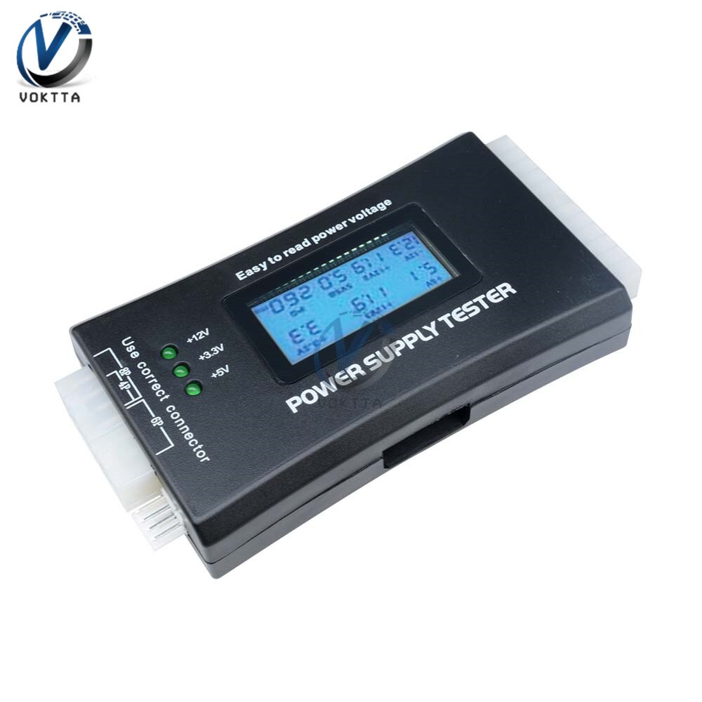 Digitale Lcd Batterij Tester Voeding Meter 20/24 Pin Itx Atx Btx Lcd Tester Atx Connector Battery Power Monitor