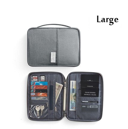 Travel Wallet Family Passport Holder Waterproof Document Case Organizer Travel accessories Document Bag Cardholder: gray