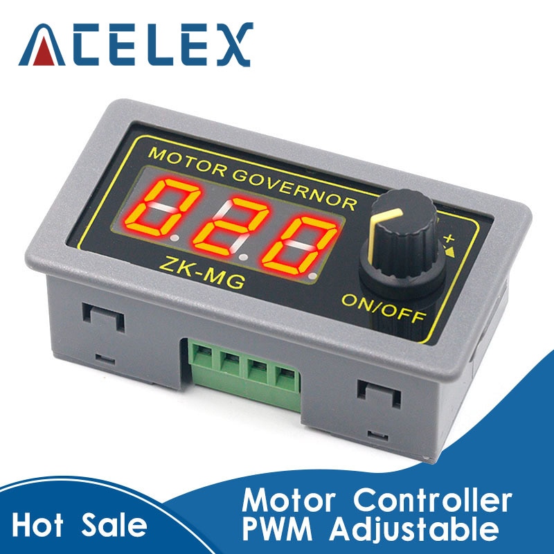 DC 5-30V 12v 24v 5A DC Motor Controller PWM Adjustable Speed Digital display encoder duty ratio frequency MAX 15A ZK-MG