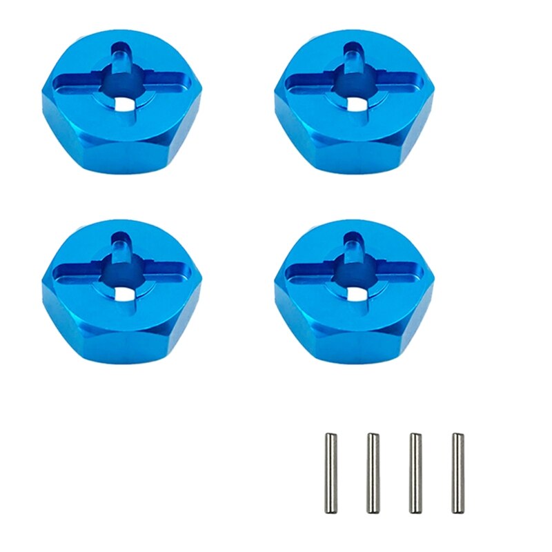 Voor Wltoys A959 A959-B A969 K929 1/18 Rc Auto Upgrade Accessoires 7Mm Tot 12Mm Metalen Combiner Wiel Hub hex Adapter: Blue