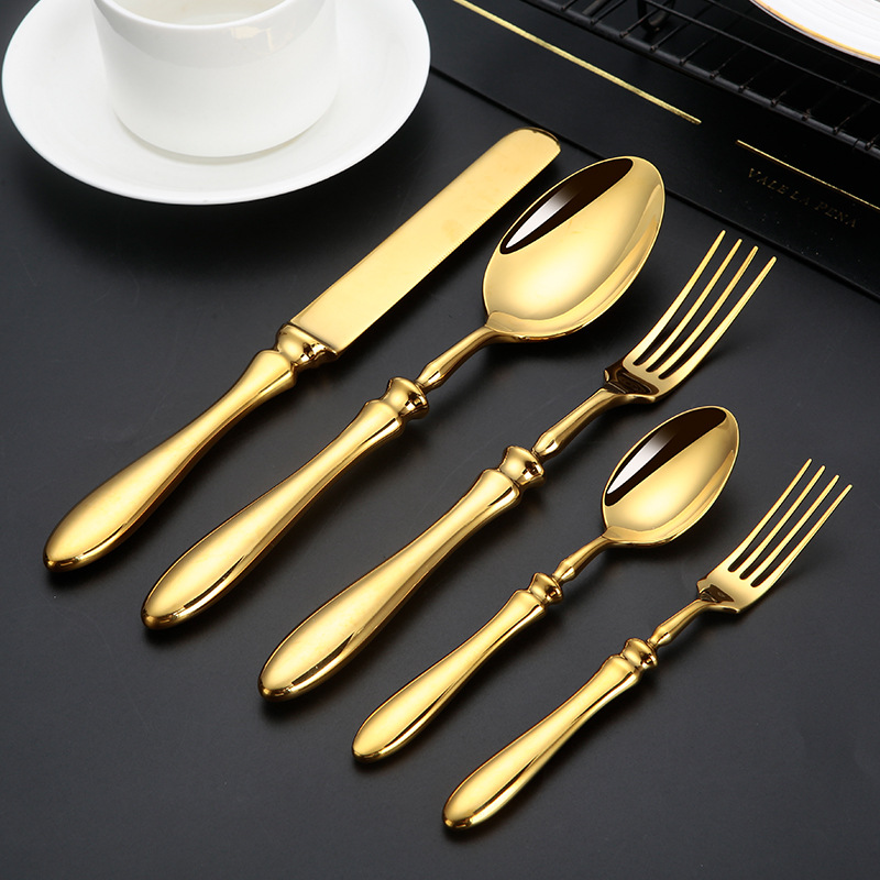 Ensemble de couverts en acier inoxydable 18/10, 5 pièces, manche romain, vaisselle de luxe, couteau à Steak, fourchette cuillère, vaisselle, couverts lavables au lave-vaisselle