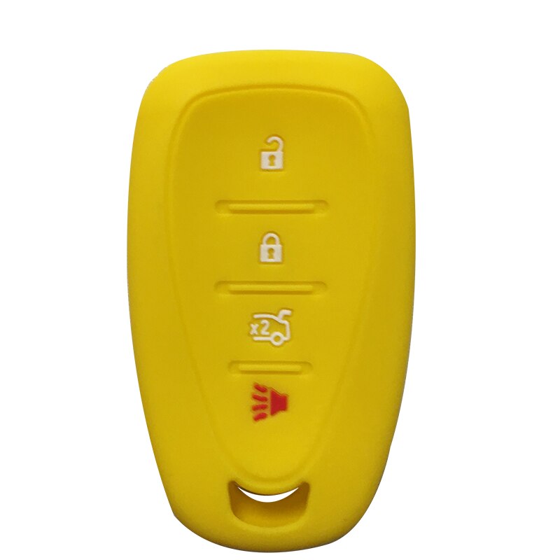 Silicagel autosleutelhoesje voor chevrolet sleutel afstandsbediening hoesje chevrolet camaro cruze malibu hoesje voor sleutelhanger alarm: Geel