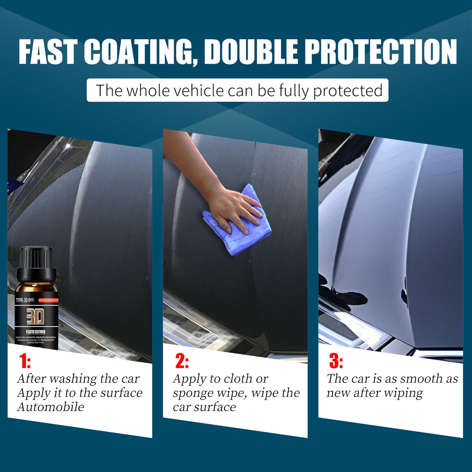 30ML Car Coating Wax 3D Car Coating Reduce Scratches Car Plastic Restorer Automobile Plating Liquid Car Care Agent
