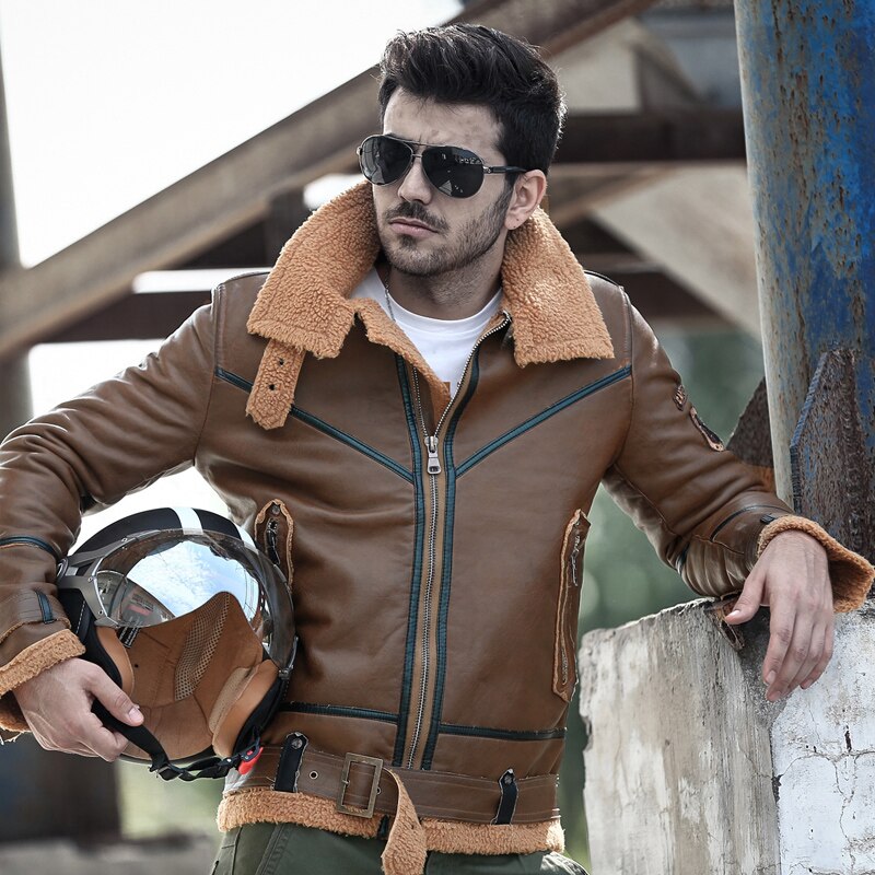77City Killer Winter Leather Jacket Men Wool Jackets Outerwear Bomber Thick Warm PU Leather Retro Jackets Size M-2XL