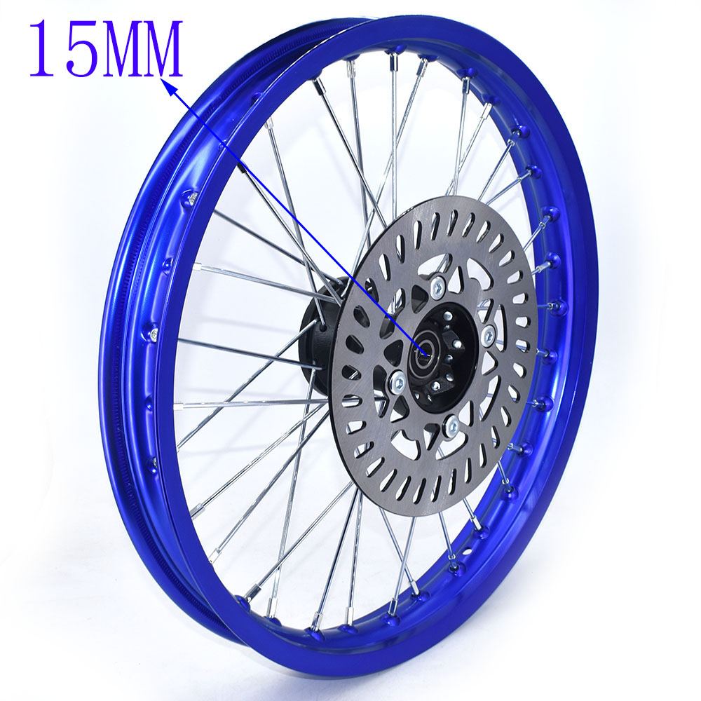 1.60X17 Inch Front Velgen Aluminium Plaat Velgen Met Schijfrem 1.60X17 "Inch Voor Klx crf Kayo Apollo Bse Pit Bike: 15mm Blue