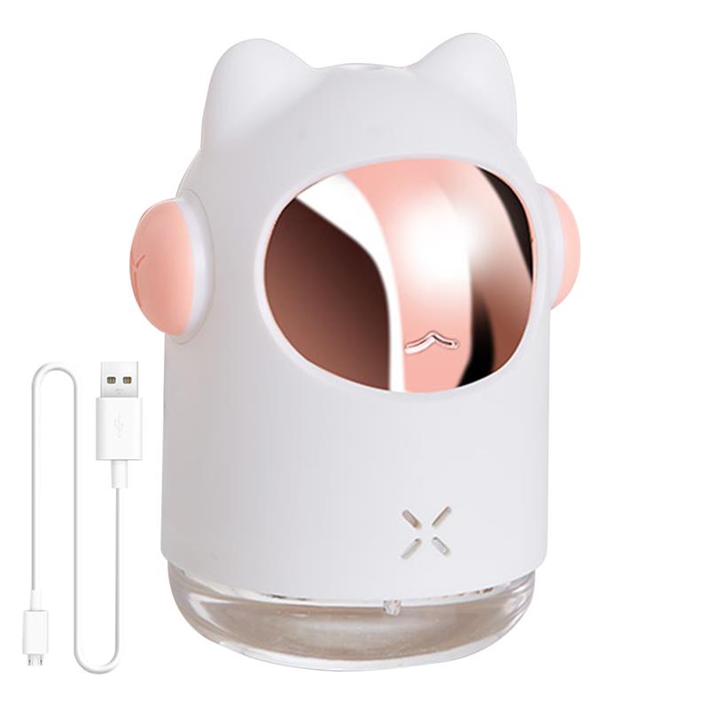 Luftbefeuchter 2W USB 300ml Luftbefeuchter Einstellbar Cartoon Diffusor Mit Bunten Licht: WHITE