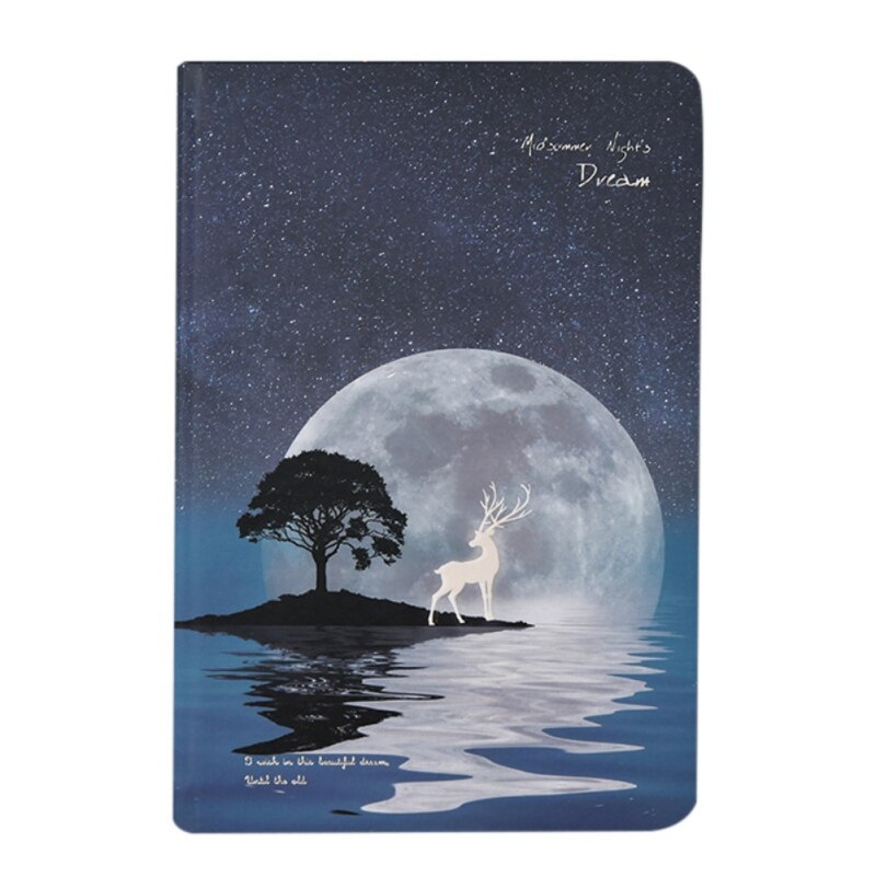 Christmas Theme Luminous A5 Journal Daily Notebook Blank Color Pages Hardcover Planner School Office Stationery: C