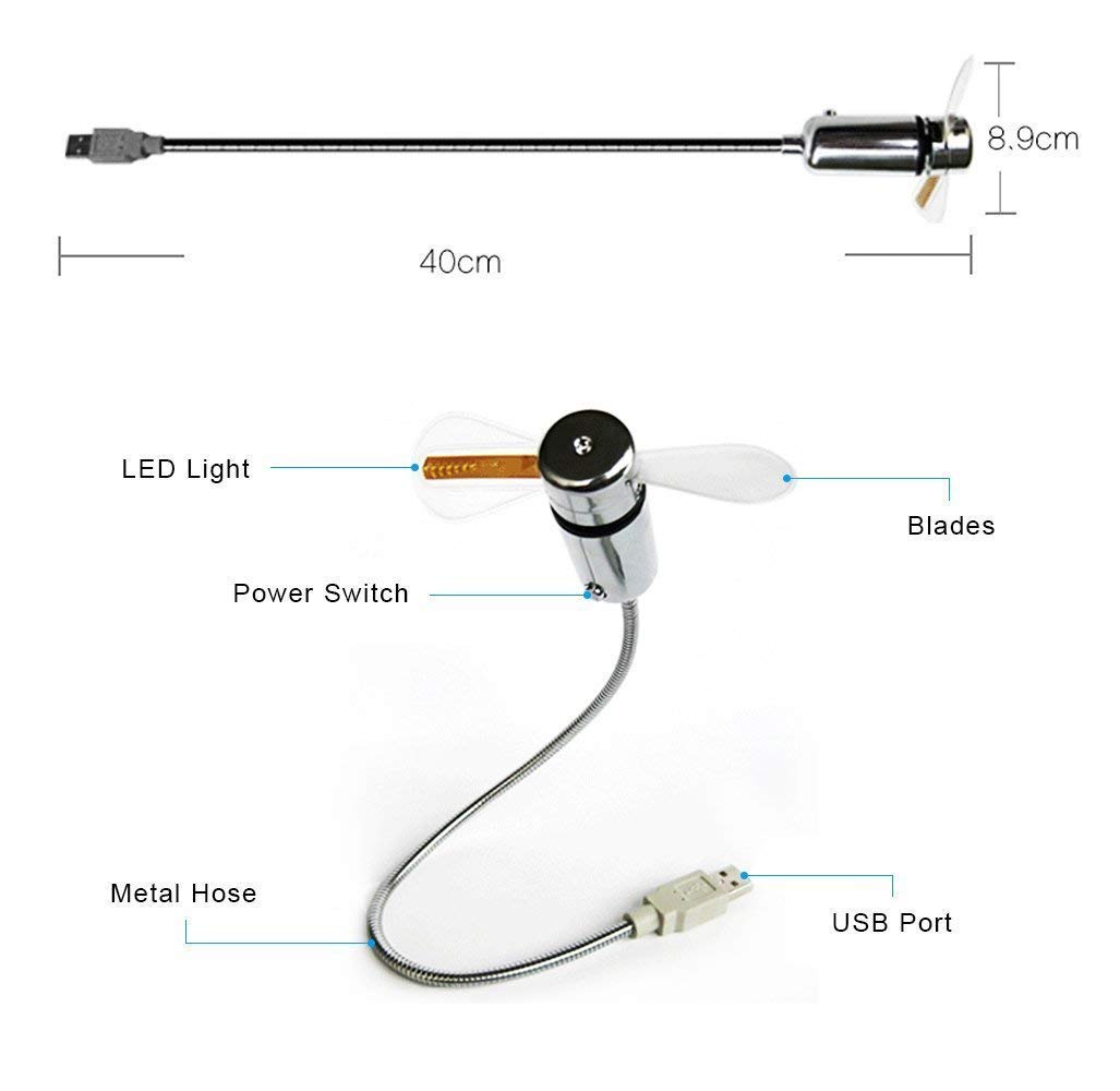 USB Clock Fan with Real Time Clock & Temperature Display Function Christmas Night light USB Gadgets for Laptop PC