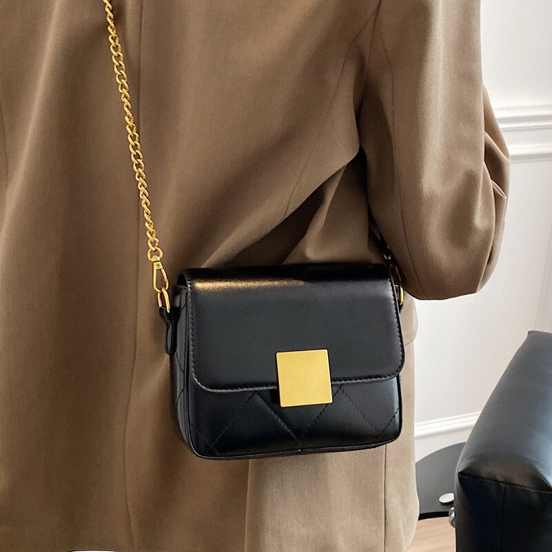 Diamant borduurwerk draad vierkante gesp schoudertas