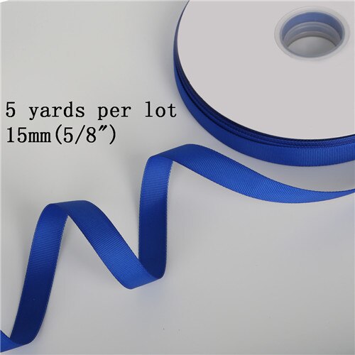 Nieuw Item Kleur Koningsblauw 5 yards/lot 7/10/15/20/25/38mm Satijn En Grosgrain Lint voor DIY Partij Decoratie Cadeaupapier Ambachten: 15mm