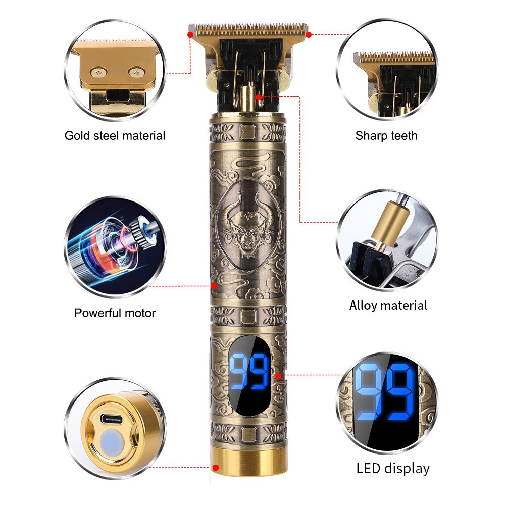 LCD Display Hair Trimmer Clipper Electric Cordless Shaver Trimmer Men Barber Hair Cutter Machine Hair Cut Cloth Hair Style Tool