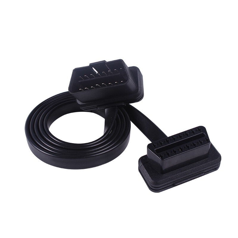 Voiture OBD ligne OBD2 câble d'extension un point deux nouilles plat câble obd un glisser deux noyau plein puissance 0.6m 16pin adaptateur de connexion