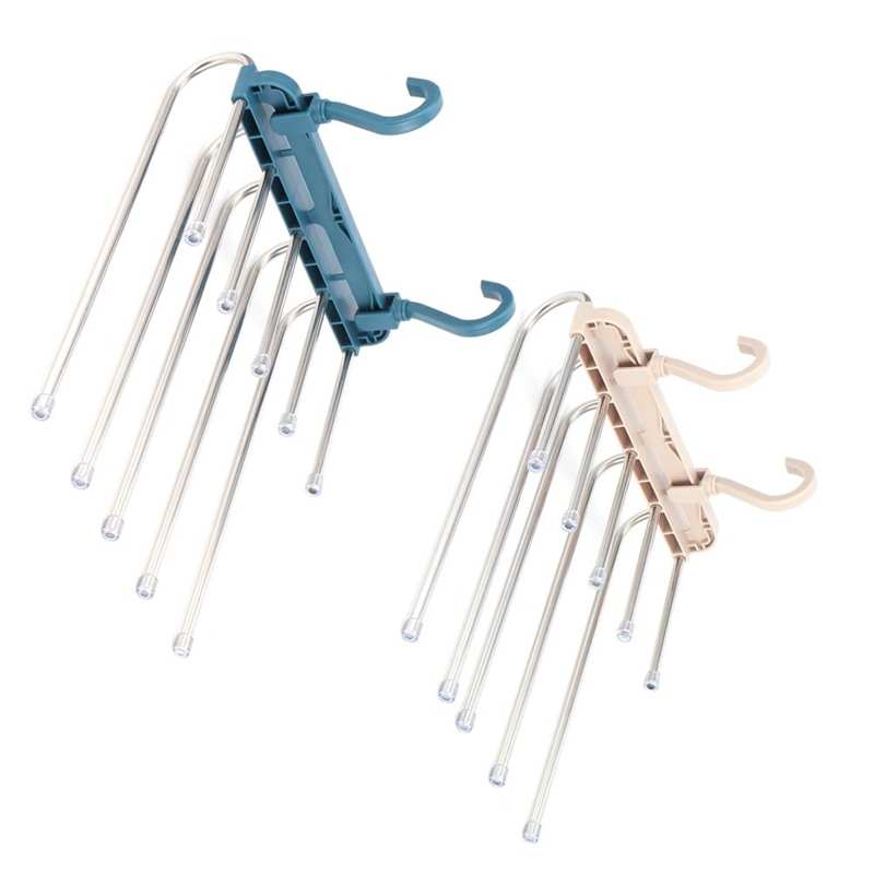 Percha de pantalones plegable telescópica multicapa, estante de almacenamiento para dormitorio, armario, organizador de ropa