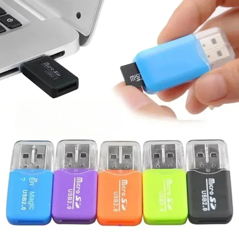 Portable mini USB 2.0 TF micro SD memory card reader, suitable for high-speed TF adapter for PC laptops, car speakers, TV boxes