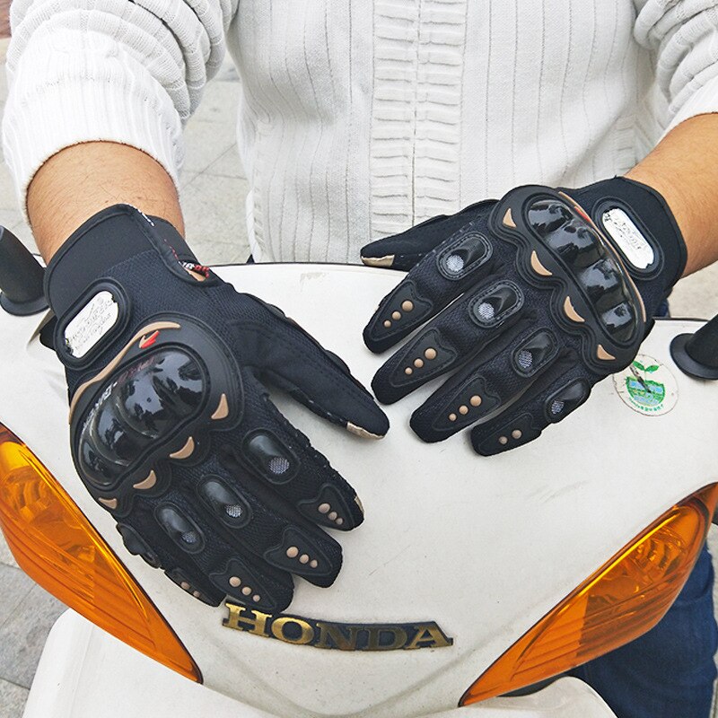 Motorcykel elcykel off-road full finger sport berg bärbar långfinger pekskärm - resistenta riddarhandskar: Svart / Xl