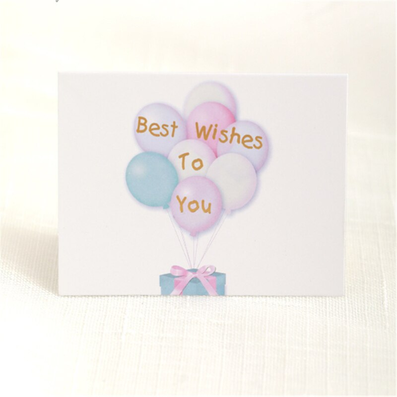 Rectangle "Thank you "card Small message card Writable card decoration card Folding card greeting card envelope: C