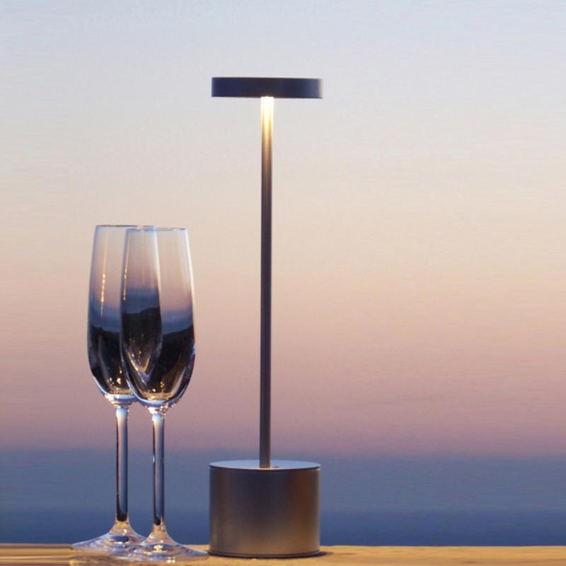 Lámpara de escritorio de Metal, luz LED de mesa inalámbrica recargable, para restaurante, café, de noche, Retro, Bar, iluminación