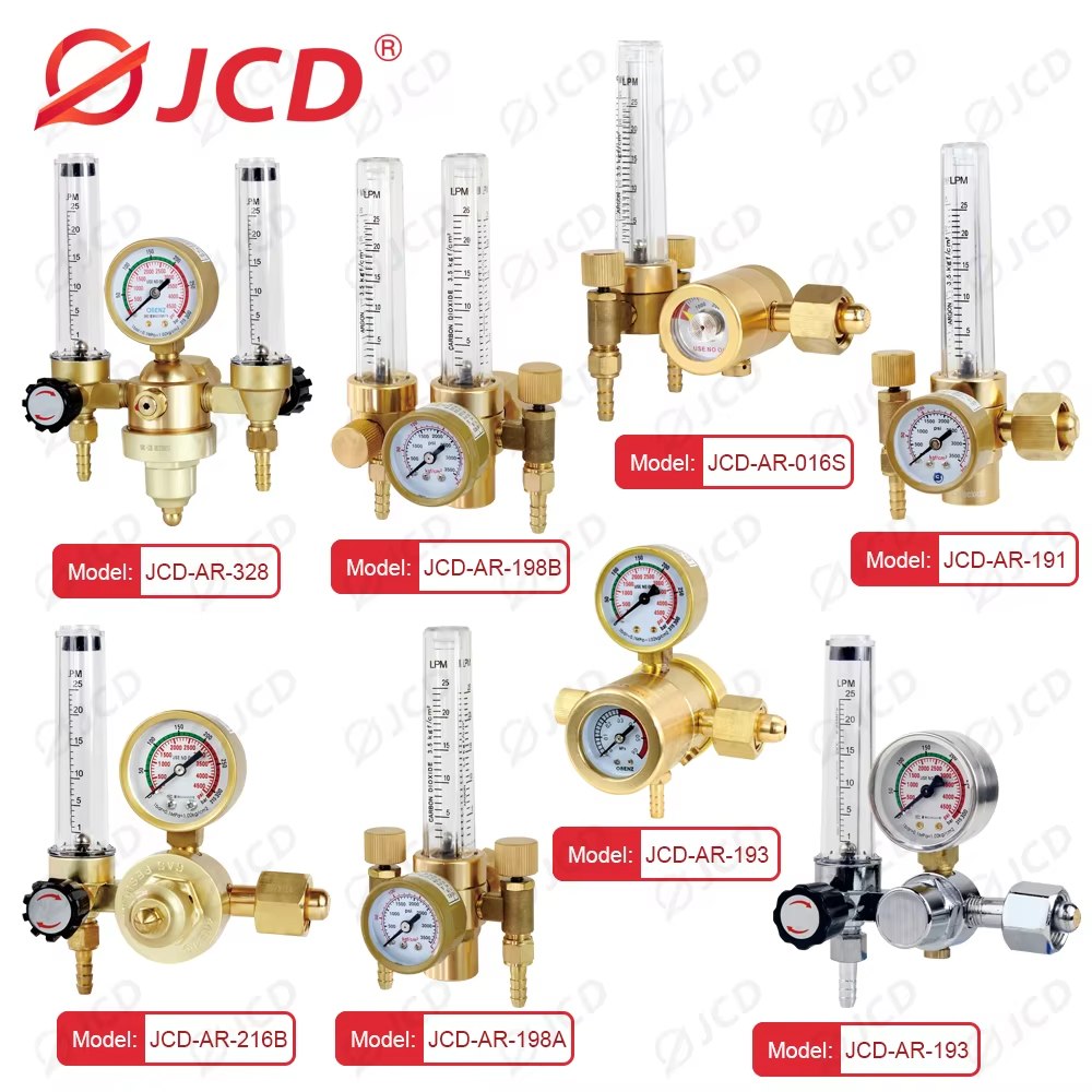 QHTITEC Tig Flow Meter Gas Regulator G5/8" 0-25Mpa Argon CO2 Mig Flowmeter Welding Weld Gauge Argon Regulator Pressure Reducer