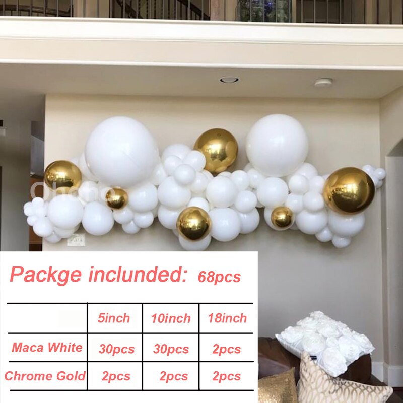 Pink White Black Gold Balloon Arch Kit Baby Birthday Party Decoration Bride Wedding Christening Baptism Globos Background: balloon arch 12