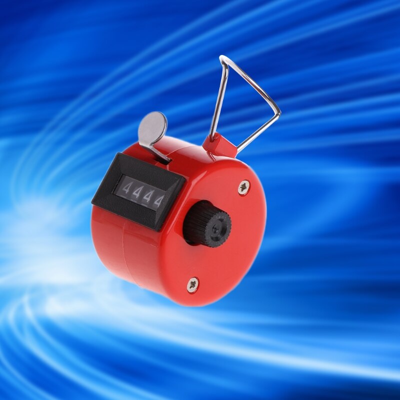 Hand Tally Counter 4 Digital Display Mechanical Manual Count Click with Finger Ring