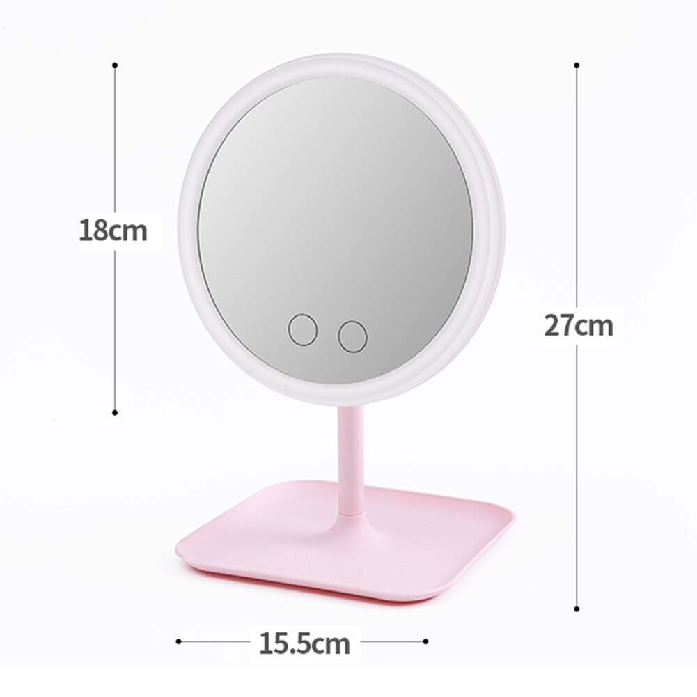 USB Rechargeable LED Adjustable Daylight Cosmetic Makeup Mirror Desktop Lamp Smart Fill Light Beauty Dormitory Make Up Mirror