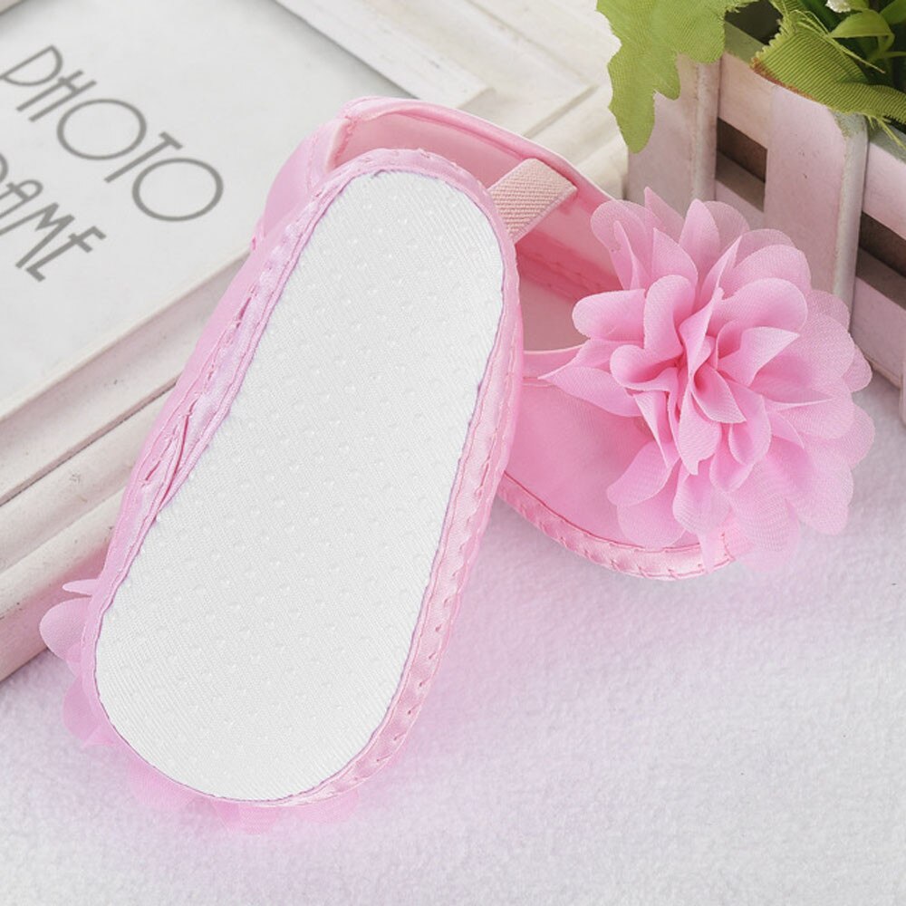Baby Schoenen Meisjes Aankomst Peuter Kid Baby Meisje Chiffon Bloem Elastische Band Pasgeboren Wandelschoenen