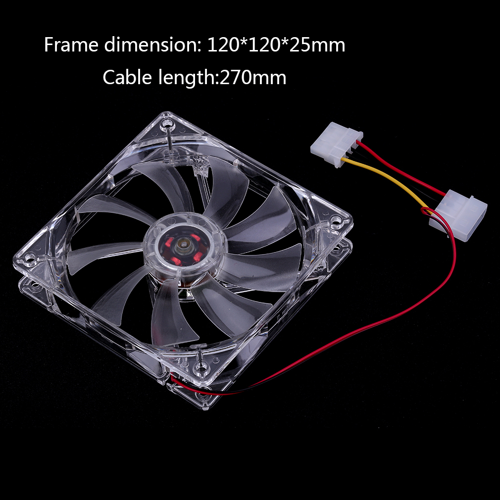 Computer Fan Sleeve Bearing Technology Fans 4 LED Blue for Computer PC Case Cooling 120MM Transparent