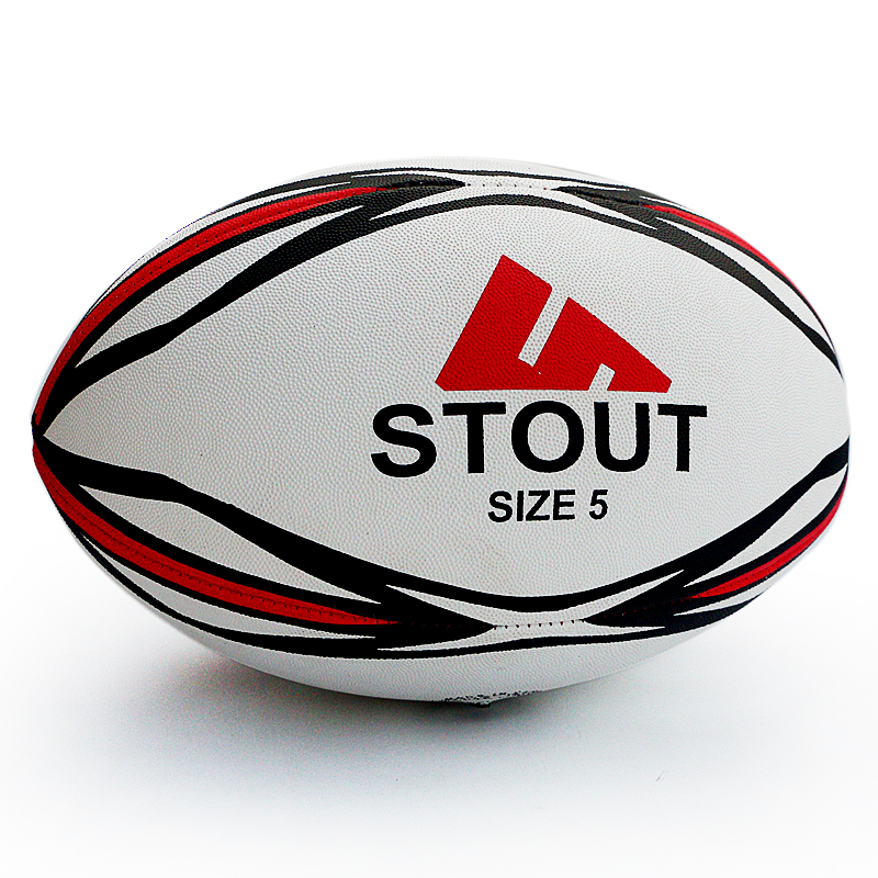 Størrelse 5 rugby til spiltræningsgranulat slidbestandigt skridsikker engelsk rugby hvid standardbold til kamp: Default Title