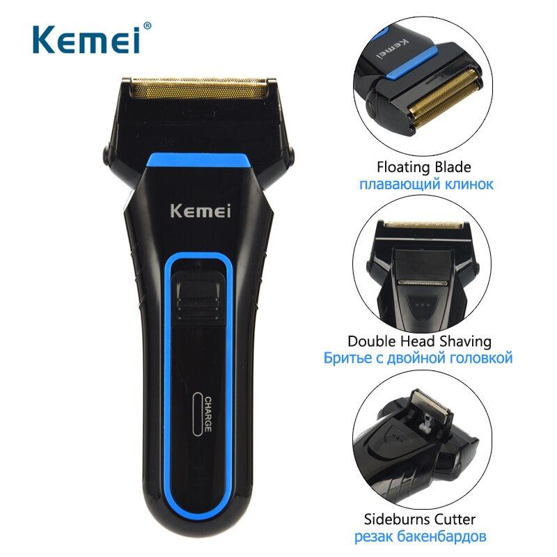 100-240V rasoir électrique alternative oeillet Rechargeable tondeuse Double lames pour hommes rasoir électrique Machine à raser 35D