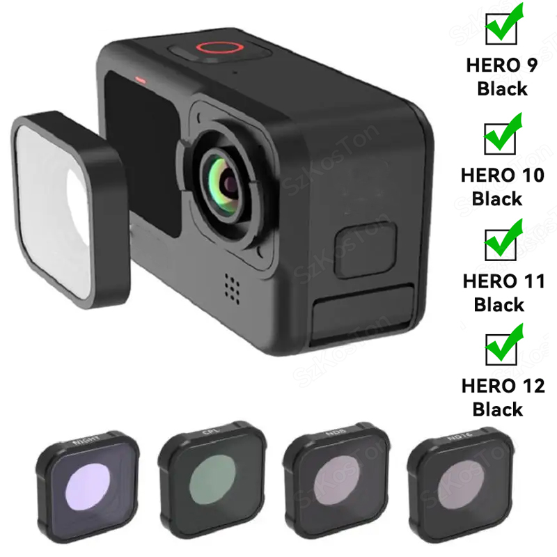 Kit de filtro CPL UV ND8 ND16 ND32 ND para GoPro Hero 12 11 10 9 filtro de lente negro ND CPL para Go Pro 9 10 11 12 accesorios de lente
