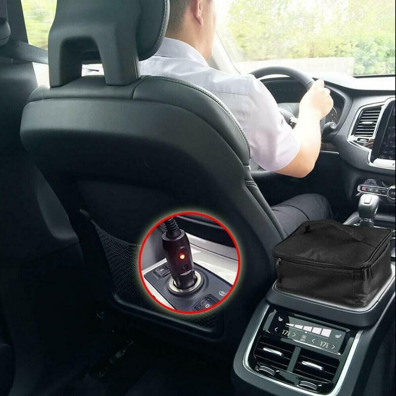Fiambrera portátil para el coche con calefacción para mantener fresco, paquete de calefacción para el almuerzo, horno eléctrico para microondas, comida , Picnic, Camping, bolsa de cena