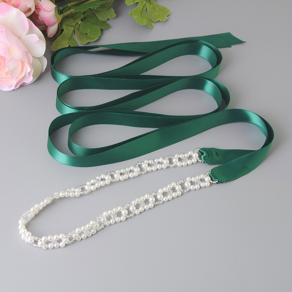 TRXY S246 Wedding Belts Ivory Beading Bridal Belts Pearls Women Belts Fashioon Formal Belts for Girl Party Night Dress