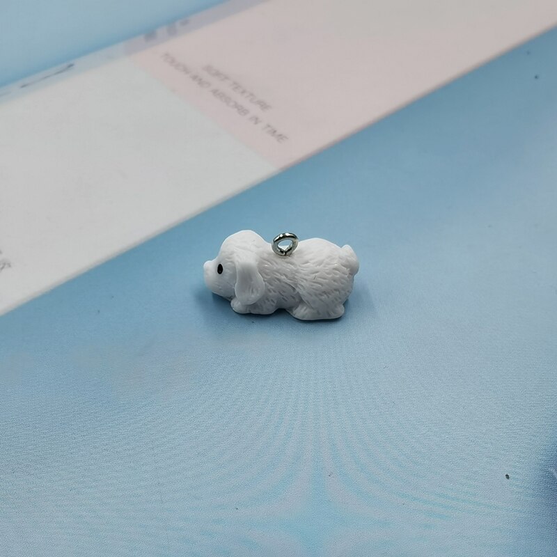 10Pcs Mooie Puppy Hond Pekinees Charms Leuke Dier Hars Hangers Charm Diy Oorbel Armband Sieraden Maken Accessoires C620: white