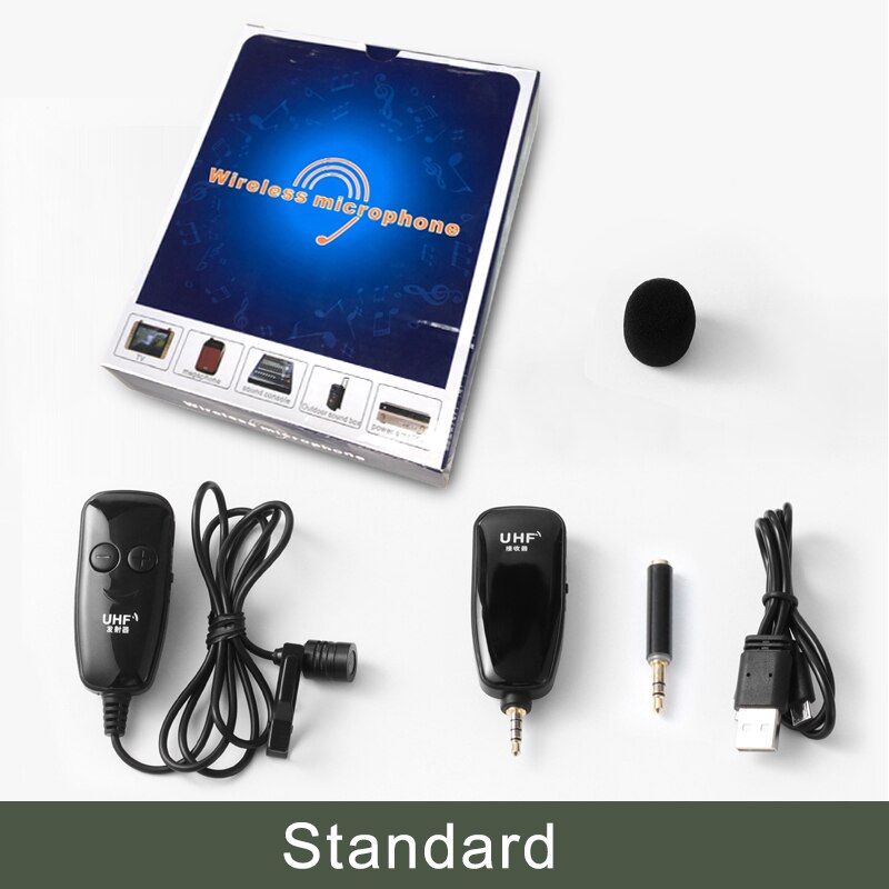 UHF Wireless Lavalier Microphone with Lavalier Lapel Mic Transmitter & Receiver for Computer Speaker Phone DSLR Camera: White