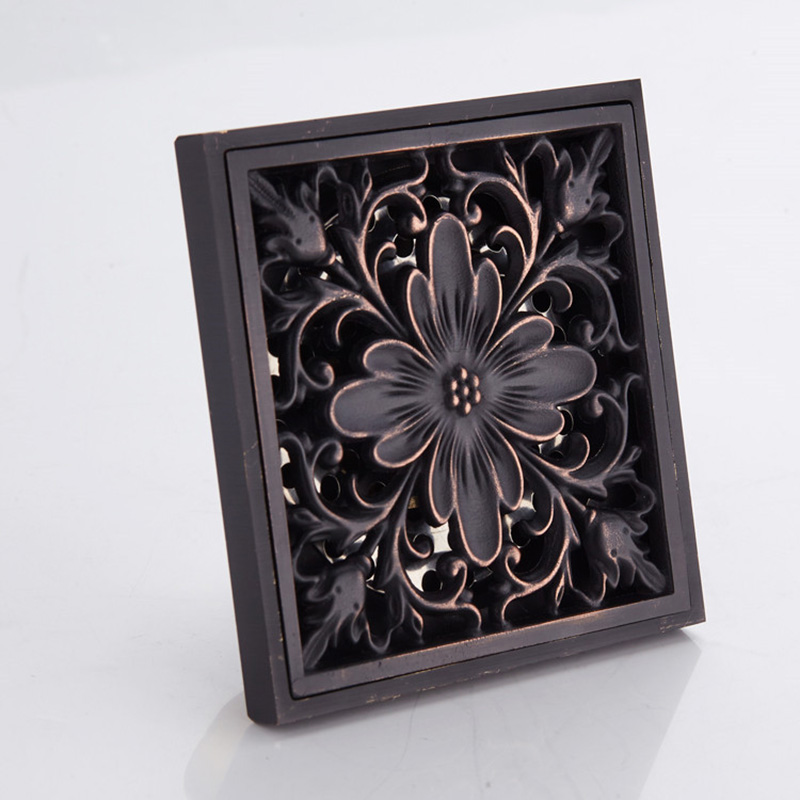 Alla koppar golvavlopp multi-stil europeisk svart forntida deodorant golvavlopp high-end golvavlopp