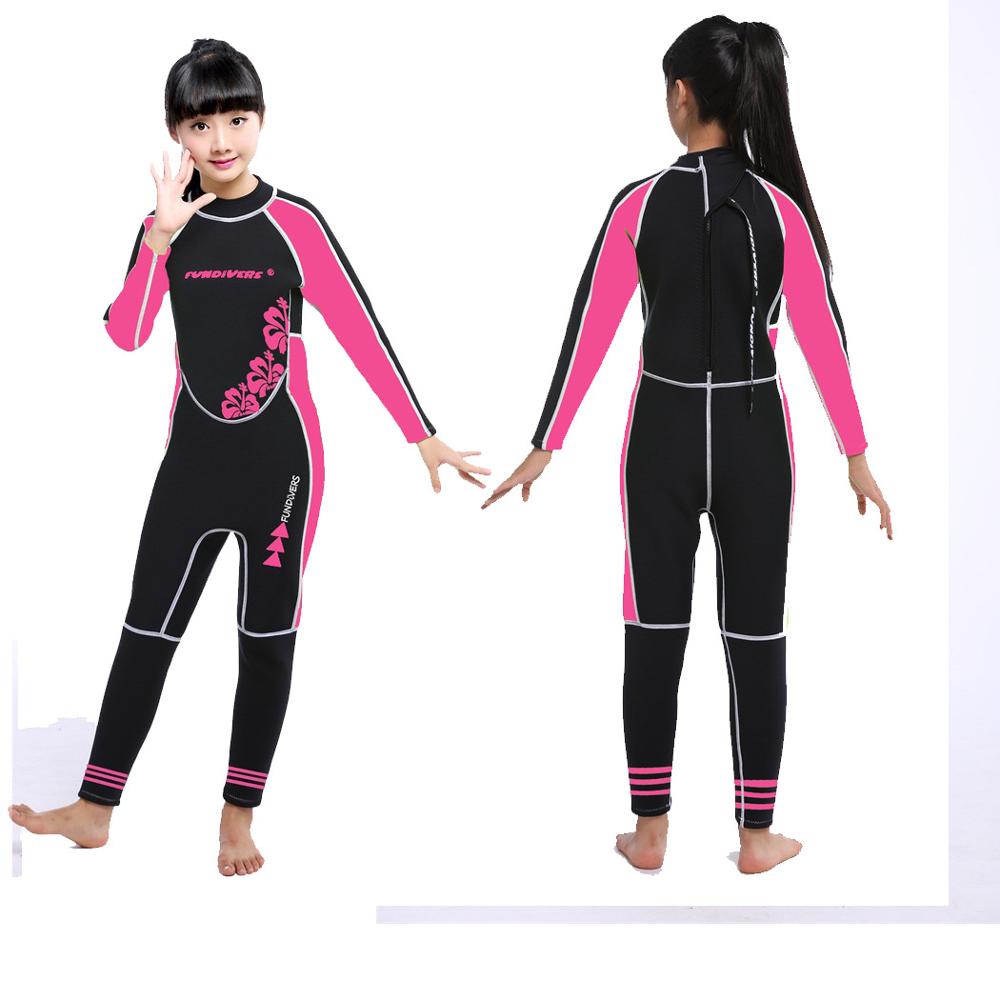 Combinaison néoprène 2.5mm pour garçons/filles plongée en apnée combinaison de natation corps complet une pièce plongée combinaison humide enfants jeunesse Junior