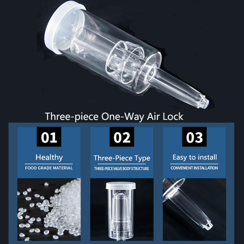 One-Way Wine Airlock Beer Brewing Fermentation Exhaust Check Valve Plastic Air Lock Water Seal Homemade Winemaking Tools