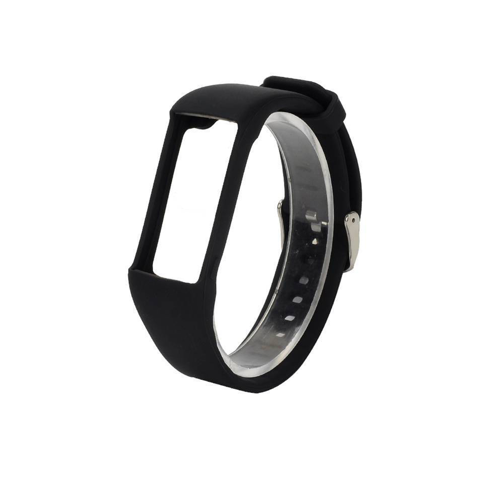 Correa de silicona para muñeca, repuesto de correa de silicona con hebilla para Polar A360 A370: Black