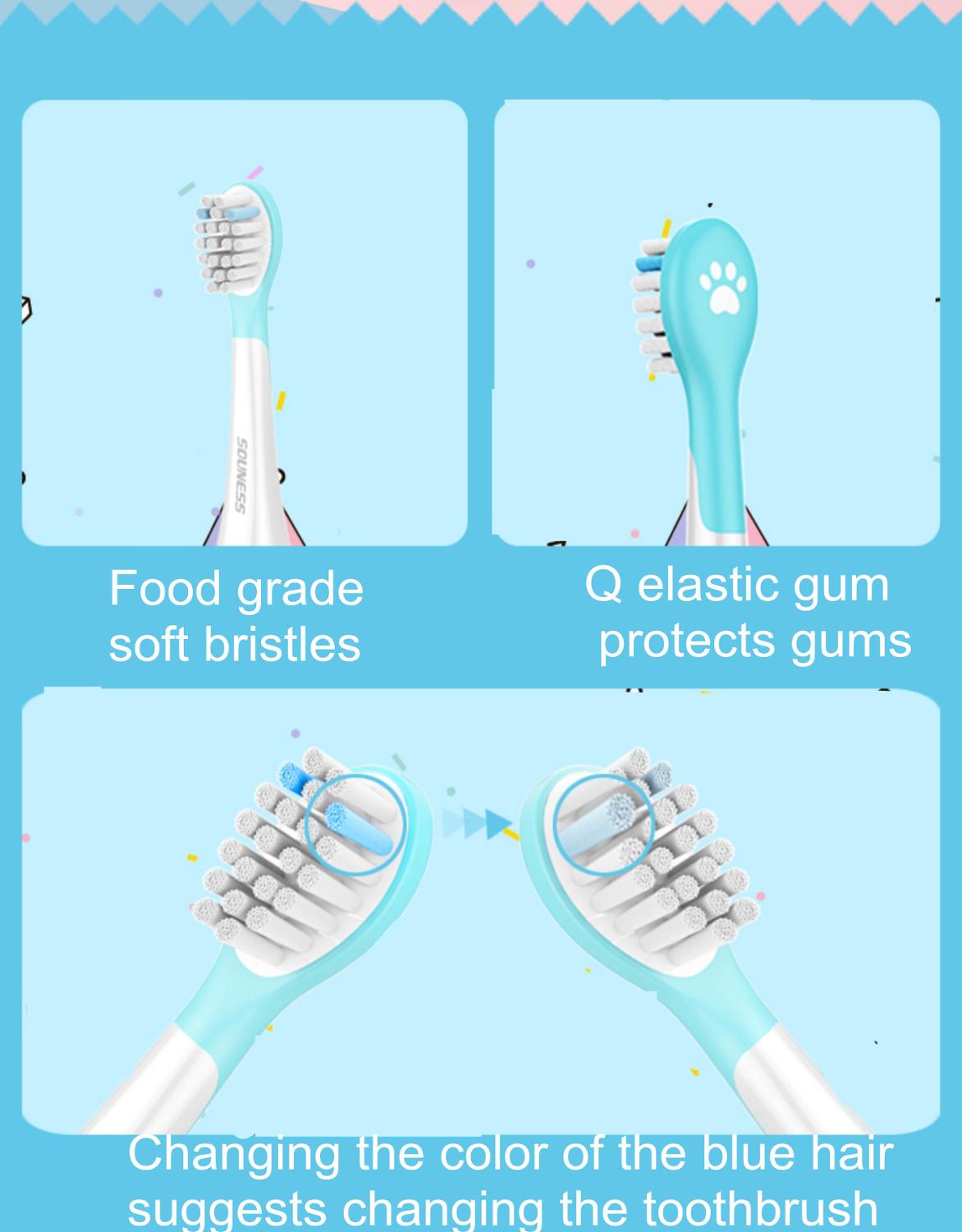 Børns elektriske tandbørster lydløse børns elektriske tandbørster til børn fra 3 to 12 drenge og piger genopladelige