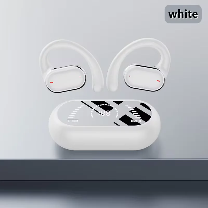 X91 OWS Oorhaak Koptelefoon Bluetooth 5.3 Lage Latency Gaming Sport Headset HiFi Stereo Ruisonderdrukking Oordopjes: WHITE