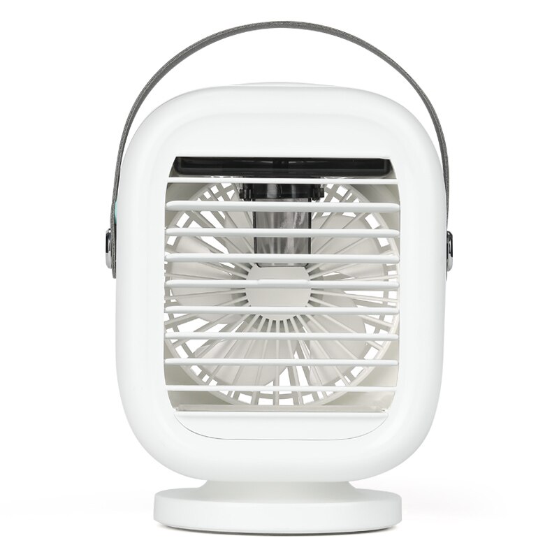 Mini Desktop Rotating Water Cooling Fan - Humidifier & Air Conditioner Function - USB Powered: White
