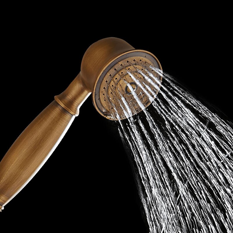 Newly Antique Handheld Shower Head Solid Brass Chrome Finished Telephone Shape Water Saving Hand Shower Sprayer: shower head