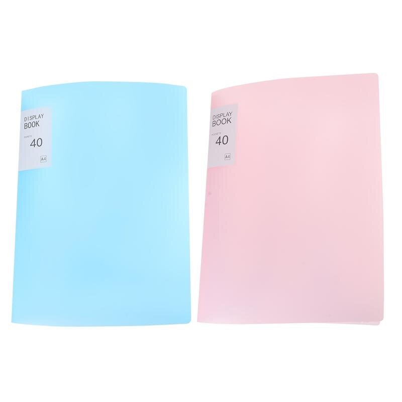 2 Pcs 1 Bag A4 Plastic Magazine Folders Office Files Storage Files (40 Pages)