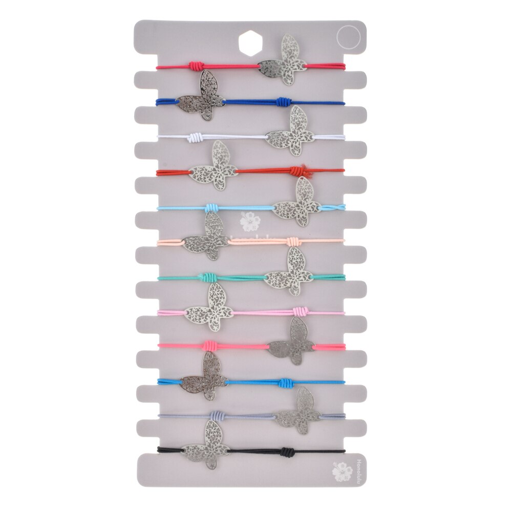 12 pièces/lot breloques corde élastique tressé cuivre plume animaux chaînes Bracelets & Bracelets pour femmes réglable bijoux Pulseria: H