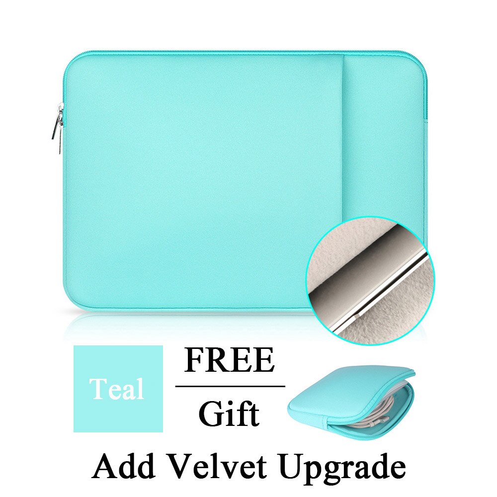 Laptop Notebook Case Tablet Sleeve Cover Bag 11" 12" 13" 15" 15.6" for Macbook Pro Air Retina 14 inch for Xiaomi Huawei HP Dell: Teal Velvet Upgrade