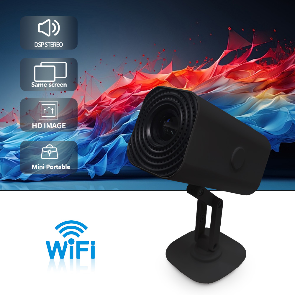 MINI Portable Projector WIFI Resolution Intelligent Control Home Theater Outdoor Movie LED Projector
