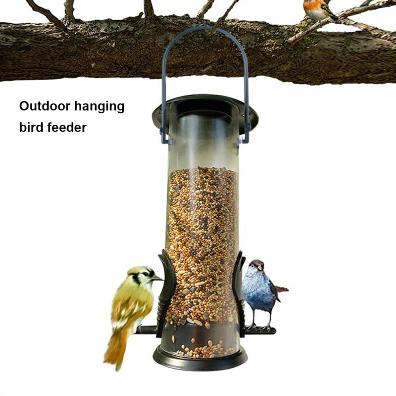 Portable Bird Feeder Outdoor Bird Feeding Tube Hanging Wild Birds Feeder Park Garden Birds Feeder Supplies Garden Tree Container