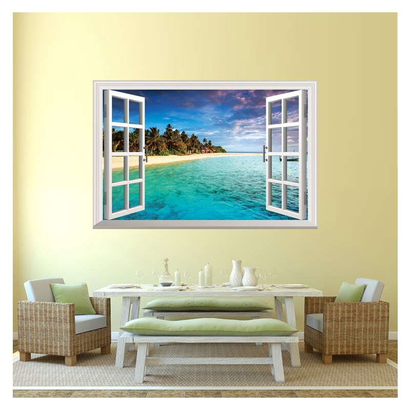 3D Ozean Natur Meer Ansicht Wandbild Fenster Heimat Dekor Aufkleber Zimmer bild Poster kunst