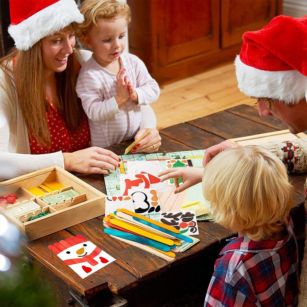 6Pcs Christmas DIY Craft Supplies kit for Kids Craft Art Decors Classroom and Home Party Birthday for Children